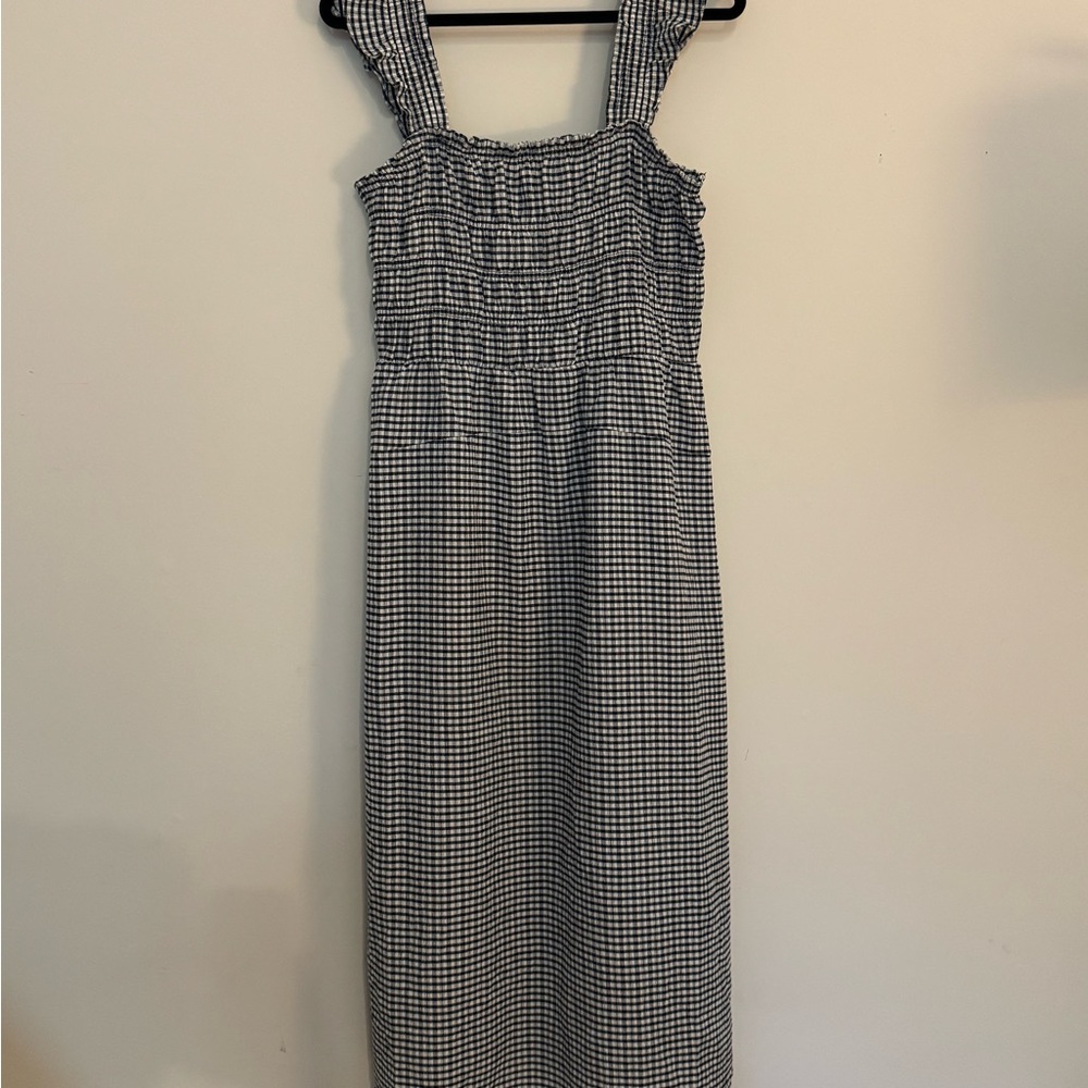 Navy and White Gingham Dress